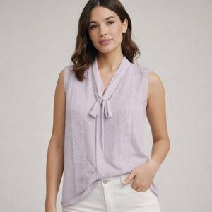 White House Black Market Light Purple Sleeveless Blouse